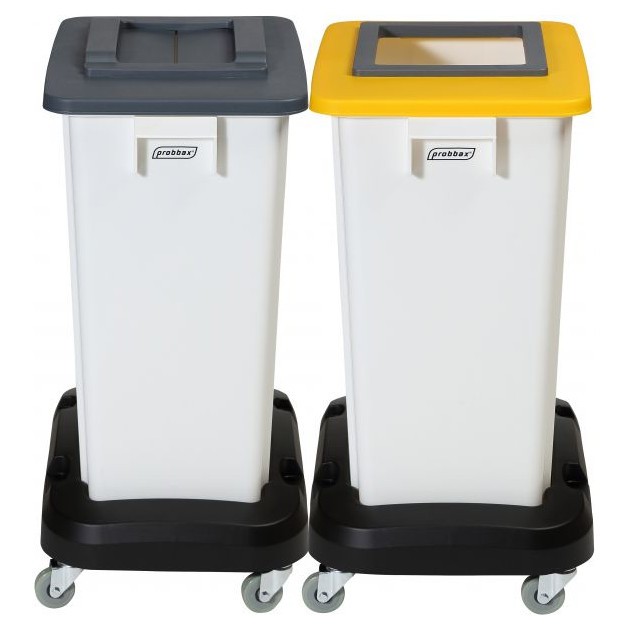 Chariot sur roues pour poubelle de tri sélectif