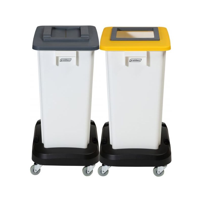 Chariot sur roues pour poubelle de tri sélectif