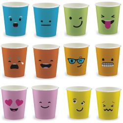 Gobelets jetables verts boissons chaudes 15 cl pour distributeur SP6 émoticônes - Lot de 100