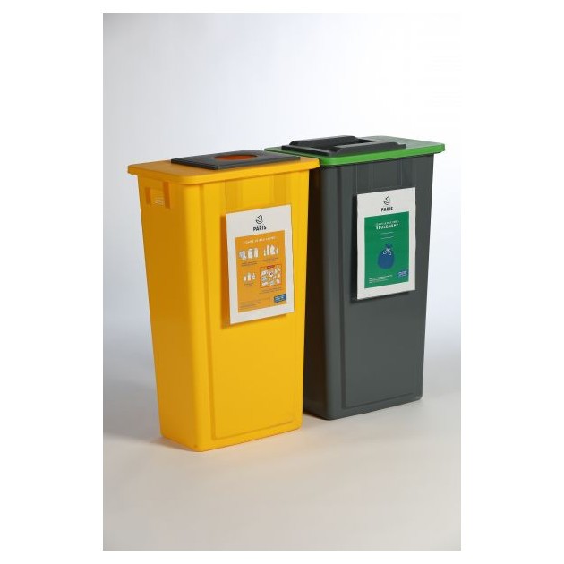 Panneau d'affichage à suspendre pour poubelle de tri sélectif 60L et 80L
