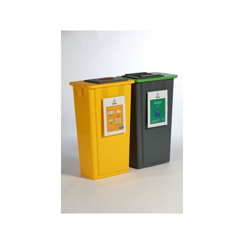 Panneau d'affichage à suspendre pour poubelle de tri sélectif 60L et 80L
