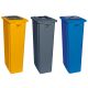 Poubelle tri sélectif triple flux 3x80 L gris jaune bleu (tout venant, carton, papier) - collecteur multicolore