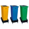 Poubelle tri sélectif triple flux 3x60 L sur roues jaune bleu vert - collecteur multicolore