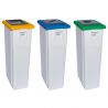 Poubelle tri sélectif triple flux 3x60 L jaune bleu vert (carton, papier, verre) - collecteur blanc