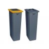 Poubelle tri sélectif double flux 2x80 L gris jaune (tout venant, papier) - collecteur gris
