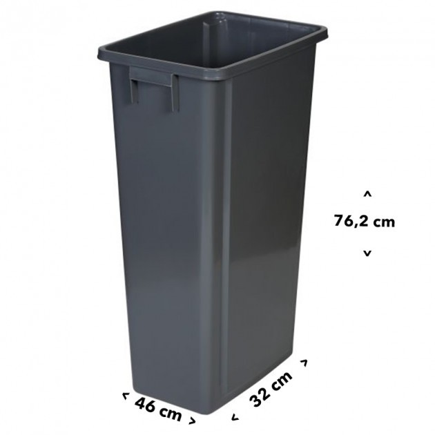 Poubelle de tri double en plastique 2x30L - noir - LUDER