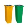 Poubelle tri sélectif tout venant emballages bi flux vert jaune 2x80 L