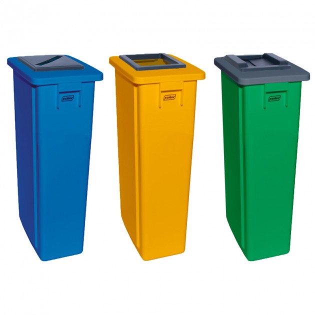 Poubelle de tri sélectif en plastique recyclé 65 L déchets papier