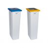 Poubelle tri sélectif bi flux bleu jaune 2x80 L - collecteur blanc