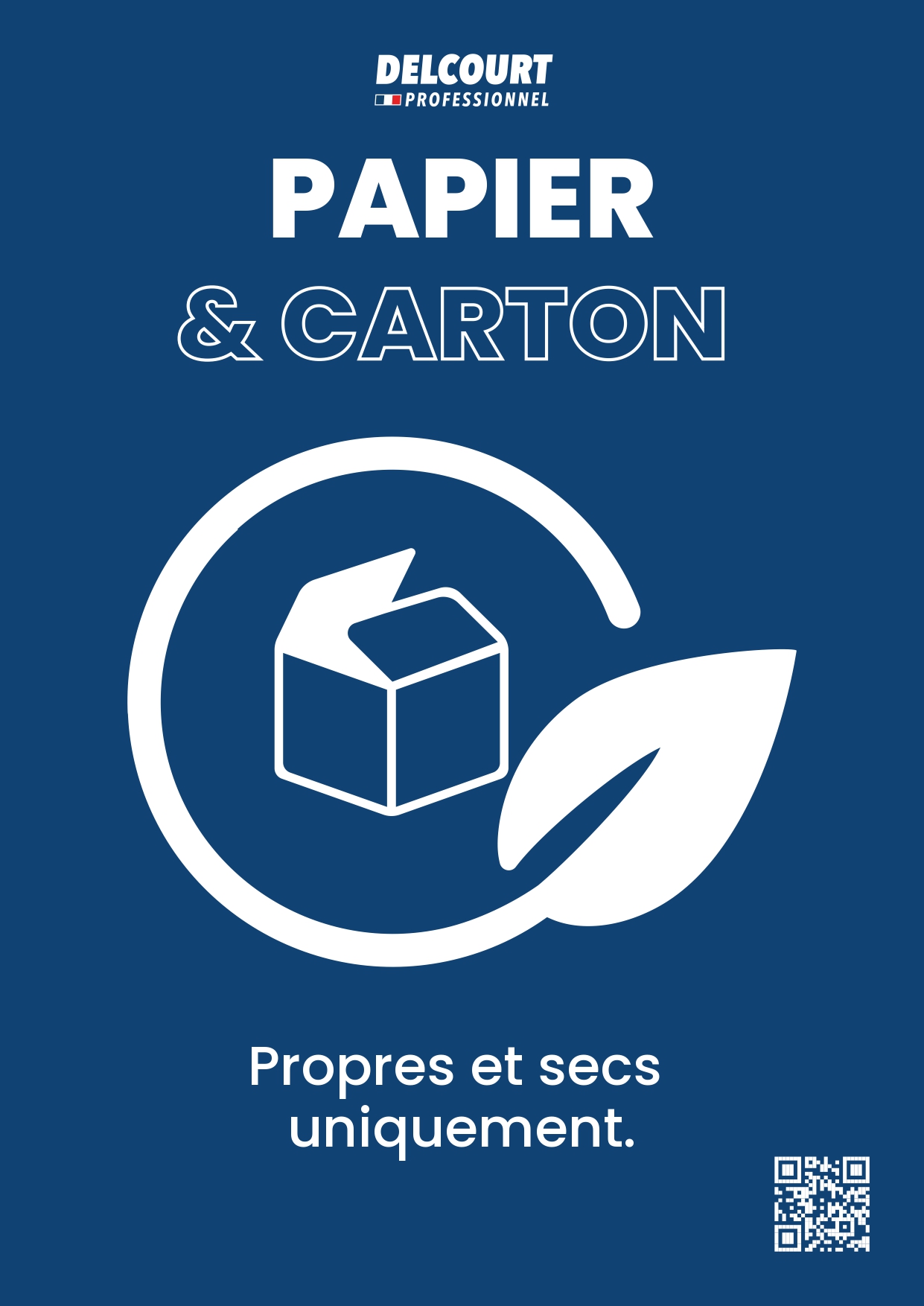 Affiche bac tri papier et carton recyclage entreprise format A4