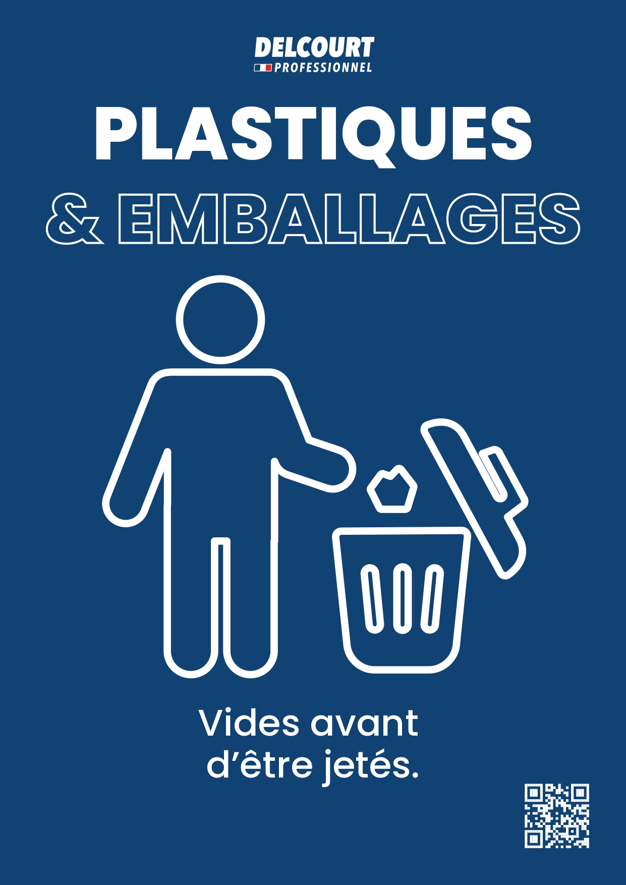 Affiche bac tri plastiques et emballages recyclage locaux professionnels
