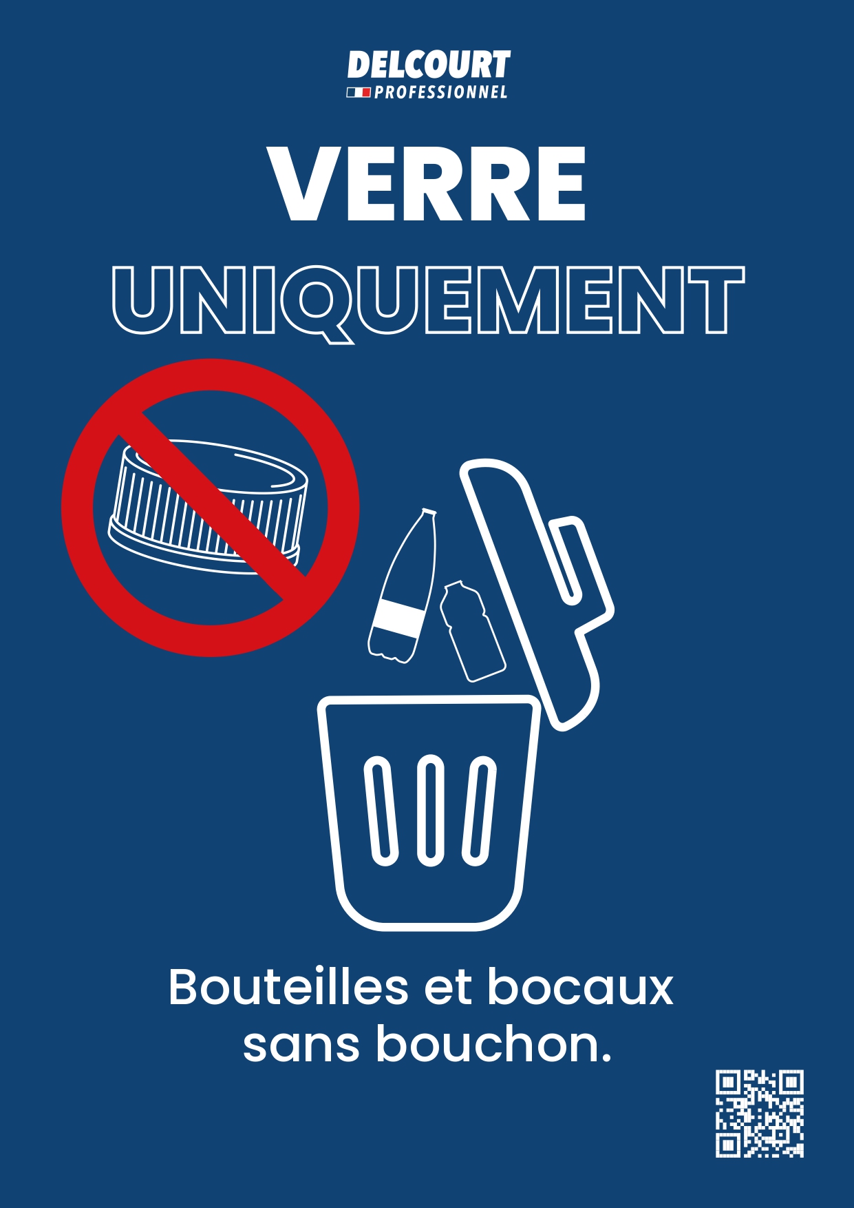Affiche bac tri du verre collecte sélective entreprise et restauration