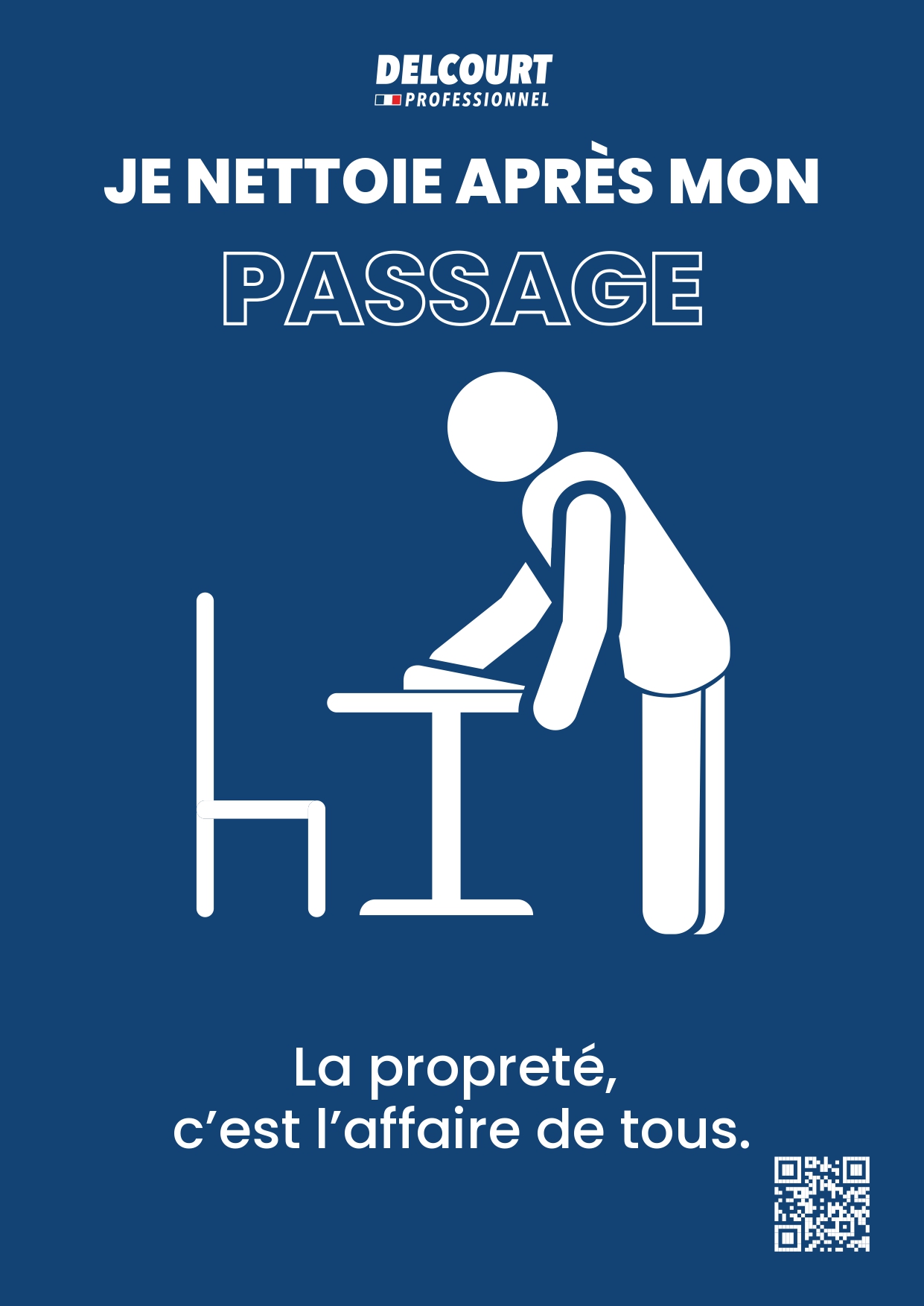 Affiche nettoyage salle de pause après passage entreprise collectivité format A4 gratuite