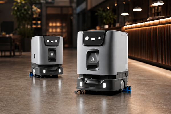 Robot PUDU ET1 en action dans un hôtel