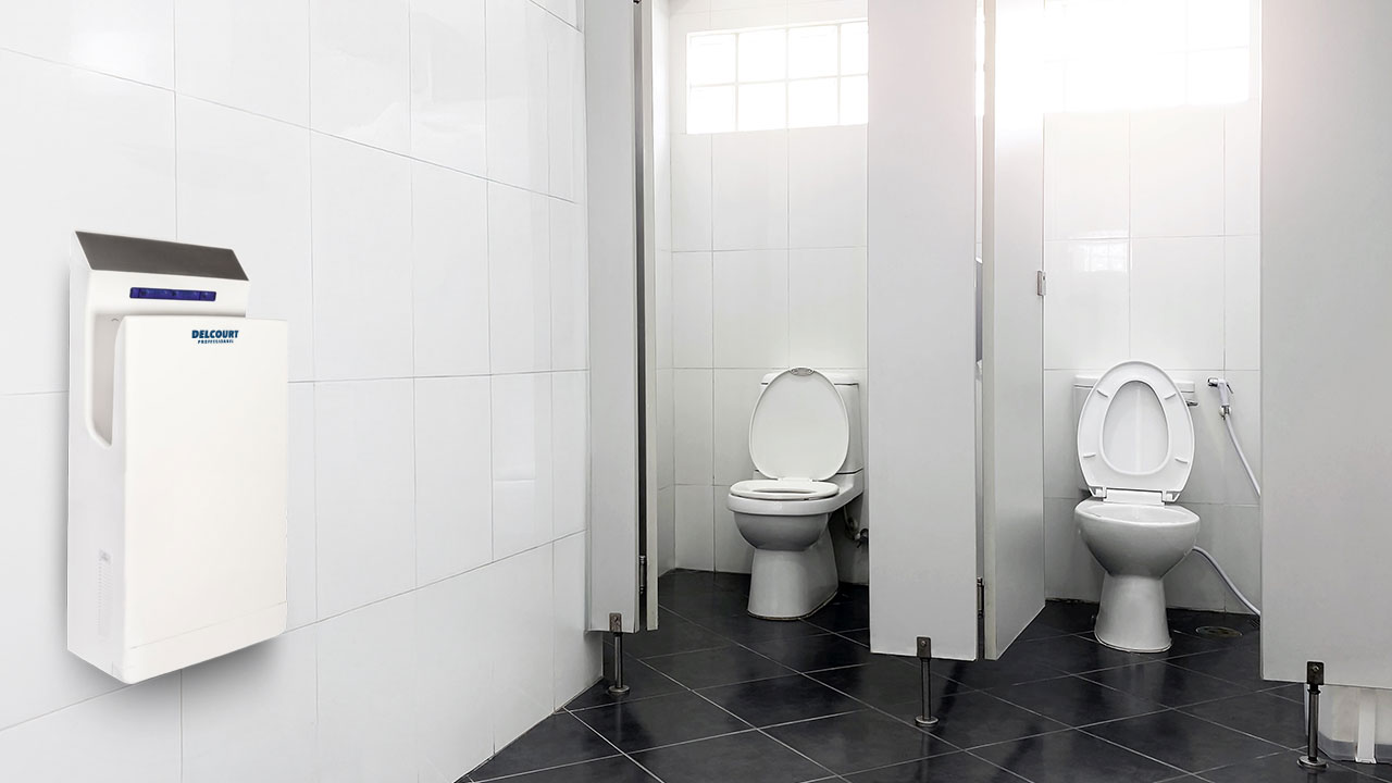 sèche mains blanc  pour sanitaires et WC publics