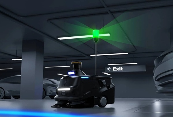 robot balayeuse pour parking et entrepôt