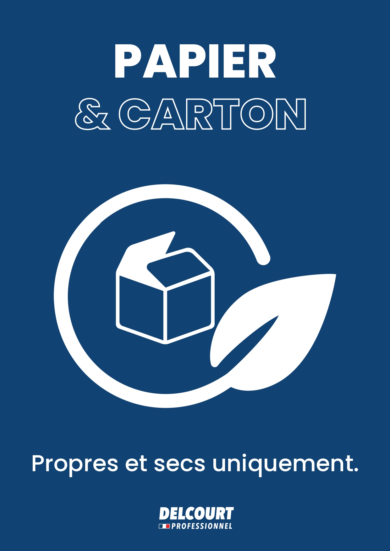 Affiche bac tri papier et carton recyclage entreprise format A4