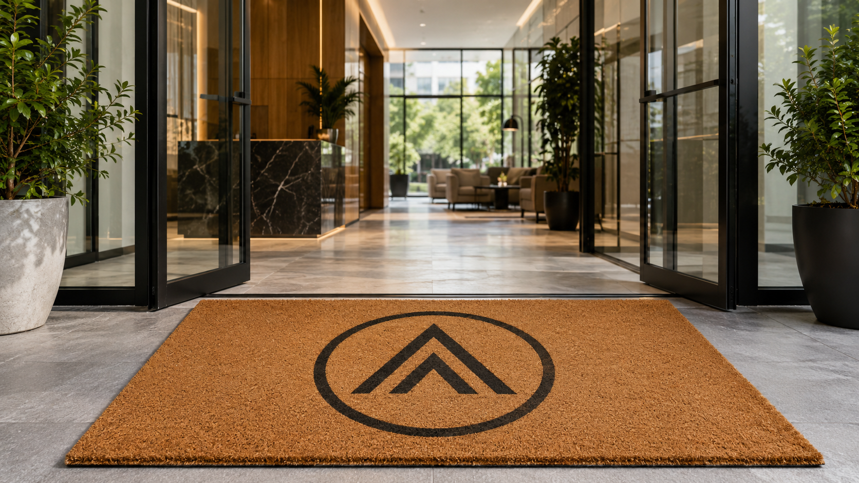 Tapis coco professionnel en rouleau, fibre naturelle grattante