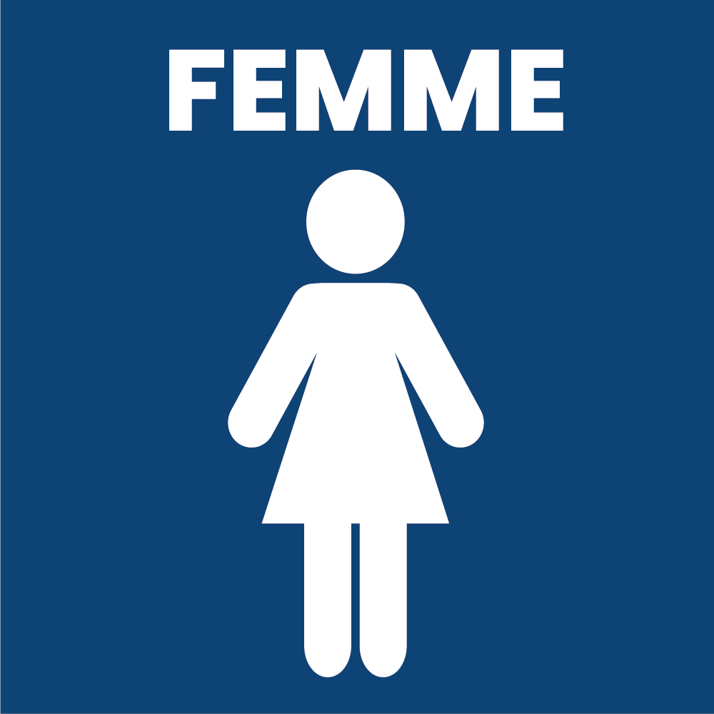 Affiche porte WC toilettes femme modèle classique sobre pour bureaux et administrations