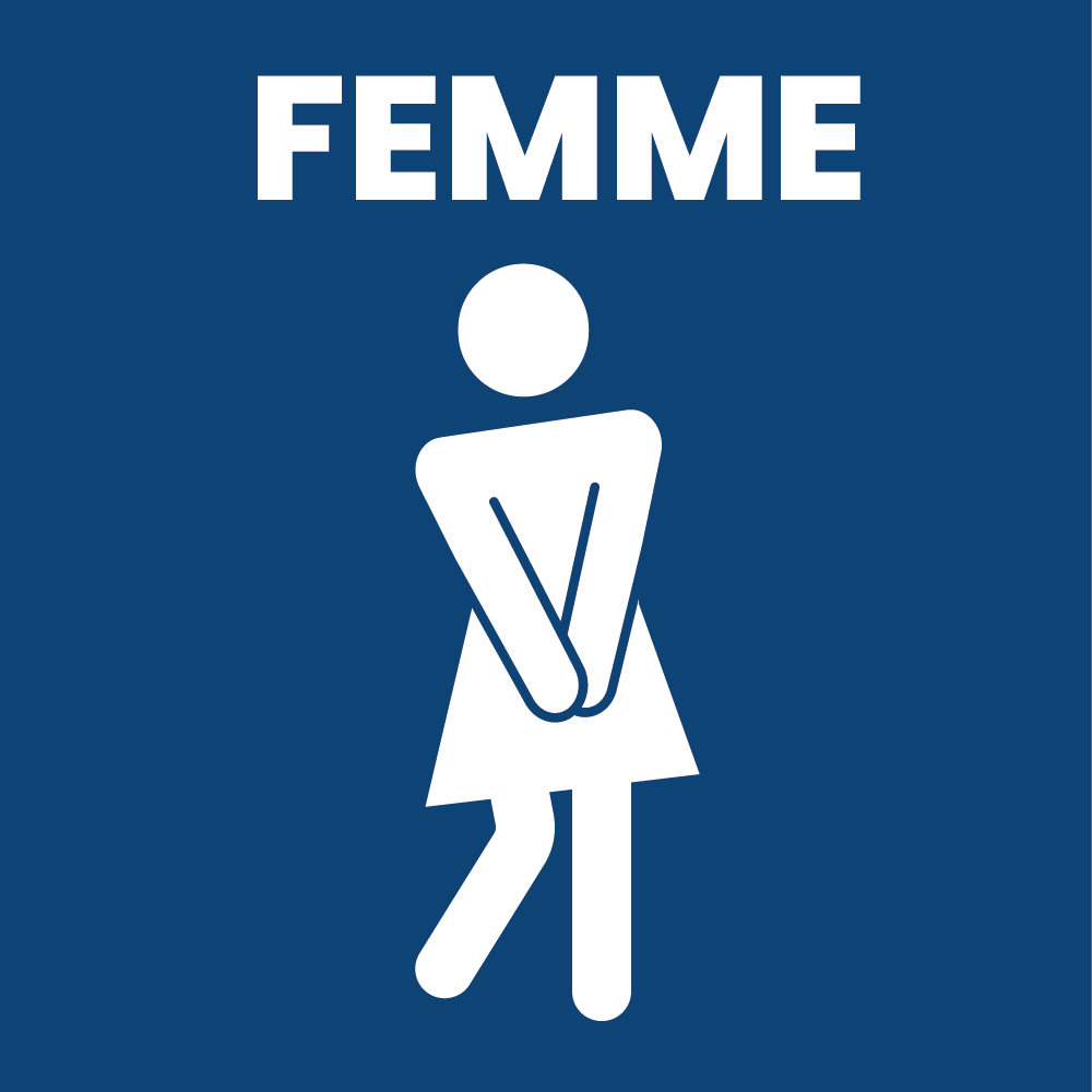 Affiche porte WC toilettes femme design fun et moderne pour restaurants espaces culturels