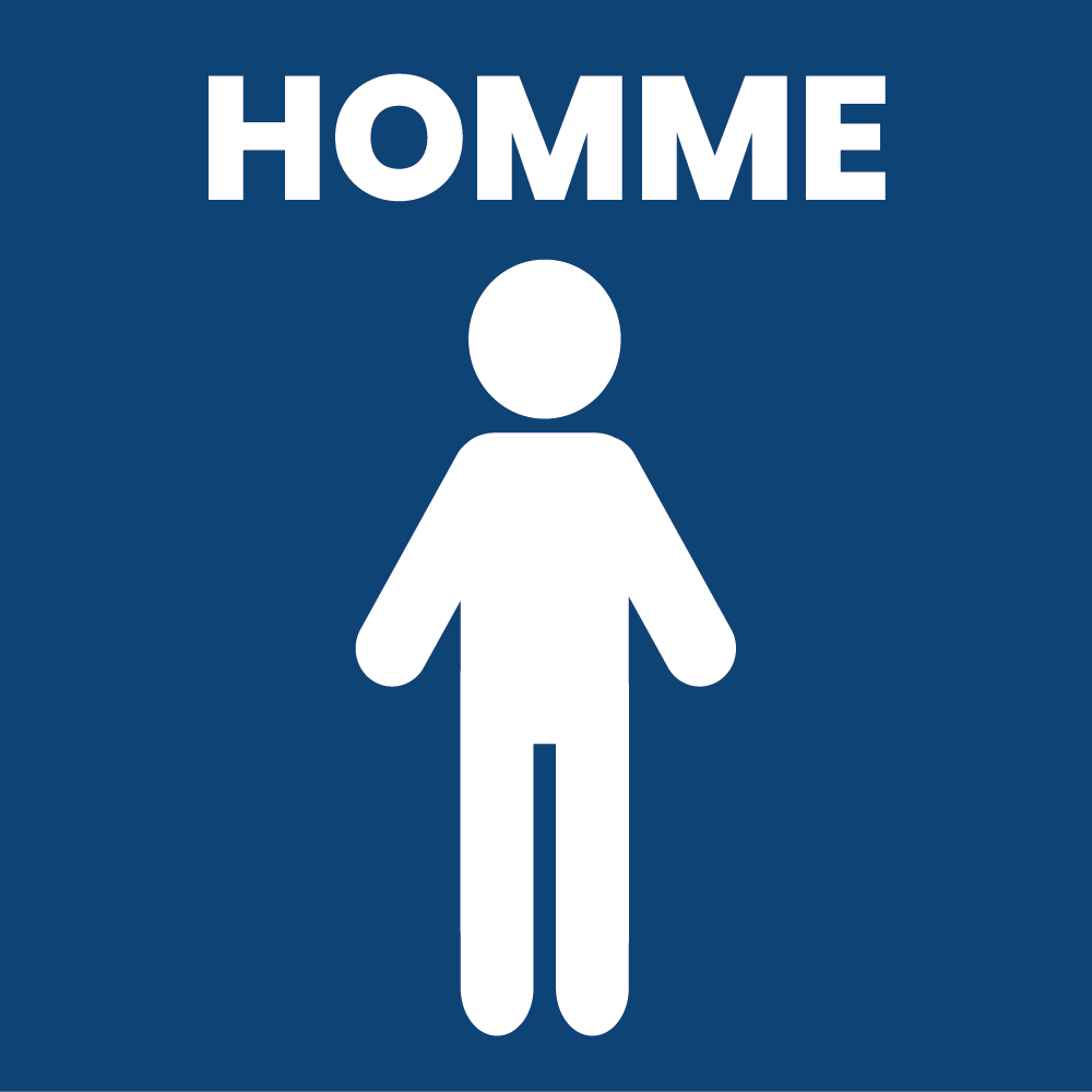 Affiche porte WC toilettes homme modèle classique sobre pour bureaux et administrations