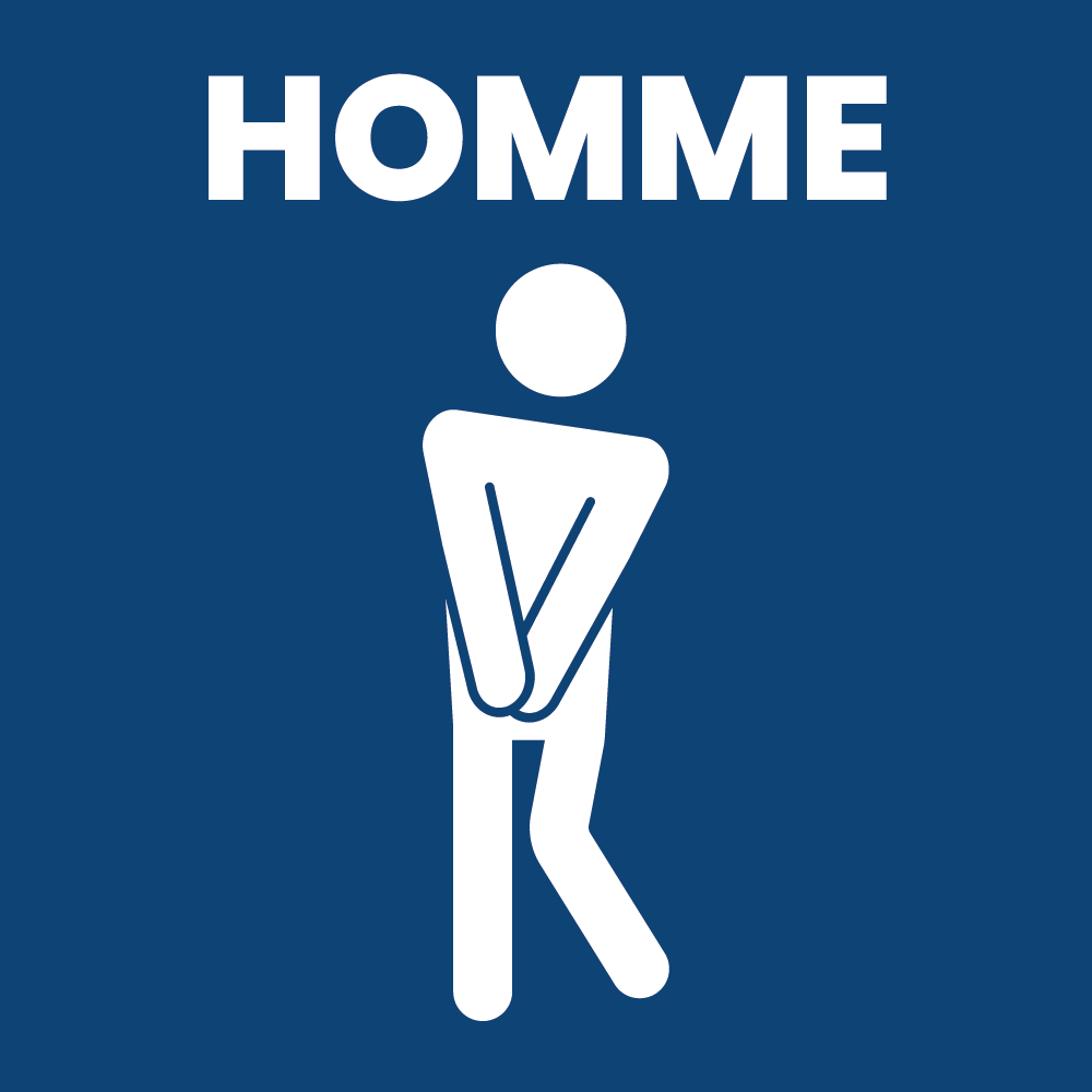 Affiche porte WC toilettes homme design fun et moderne pour restaurants espaces culturels