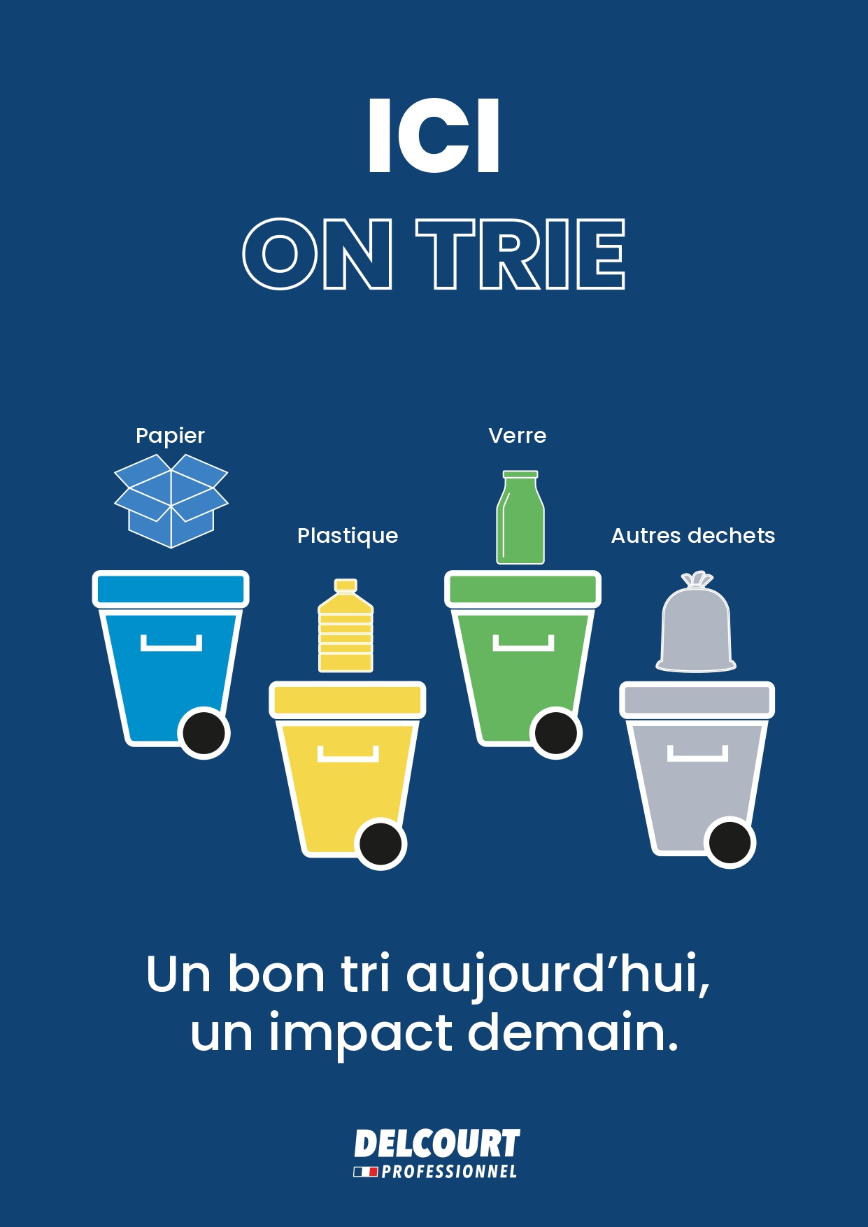Affiche tri sélectif consignes générales de recyclage pour entreprises et collectivités
