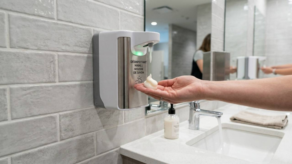 Distributeur de savon manuel ou automatique : lequel choisir selon votre trafic 