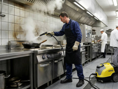 Nettoyeur vapeur en cuisine professionnelle : dégraisser sans produit chimique